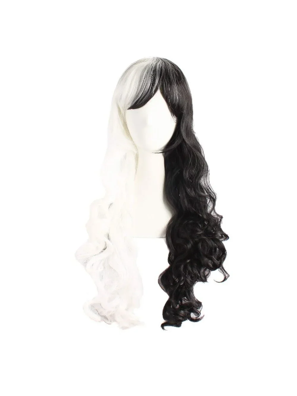 Women's White Black Synthetic Lolita Long Curly Clip On Ponytails Cosplay Wigs